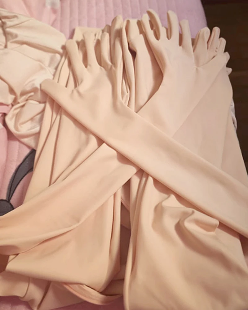Anime Fursuit Tights Skinsuit Kig Kigurumi Pink Cosplay Kigurumi Mask Crossdressing BJD women's cosplay Clothing