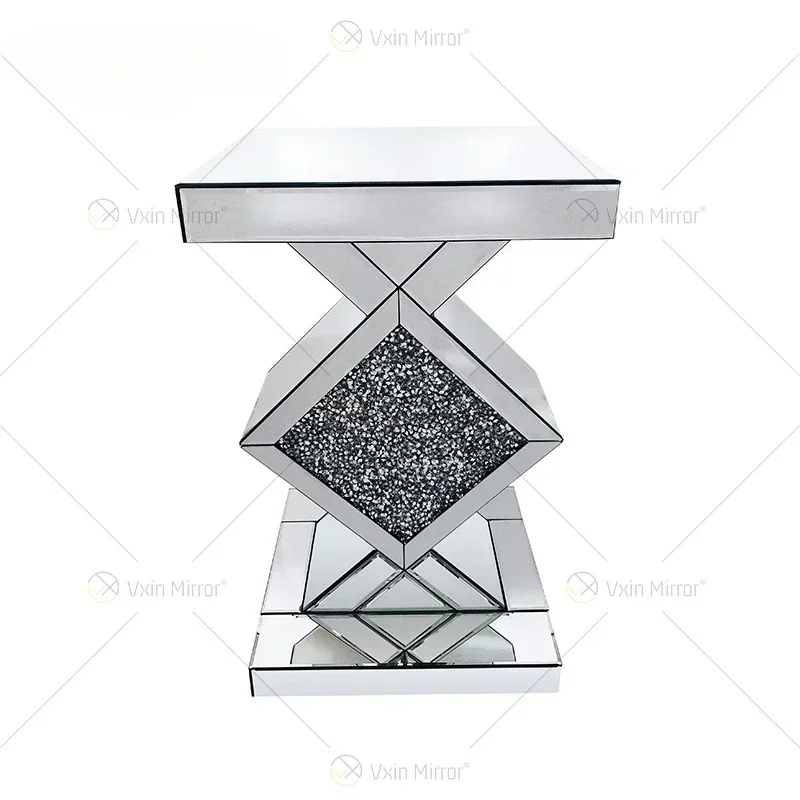 

Mirror porch desk table home drilling decorative corner glass furniture luxury end view desk wholesale direct sale.