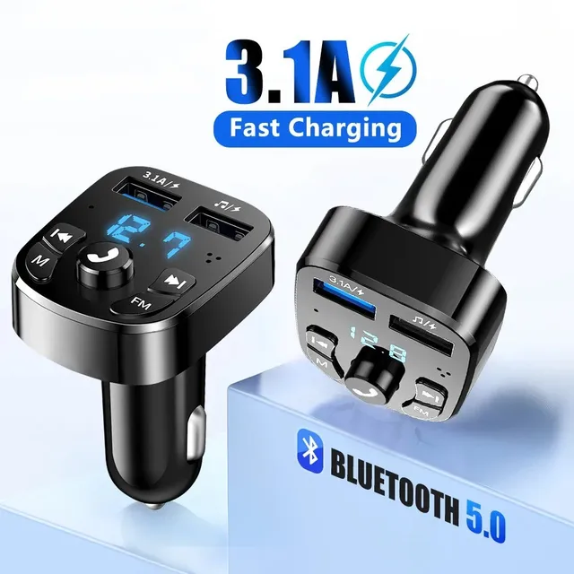 Bluetooth 5.0 Car Bluetooth Audio MP3 Player 3.1A Fast Charging Dual USB Car Charger Adapters Bluetooth FM Transmitter Receiver 5