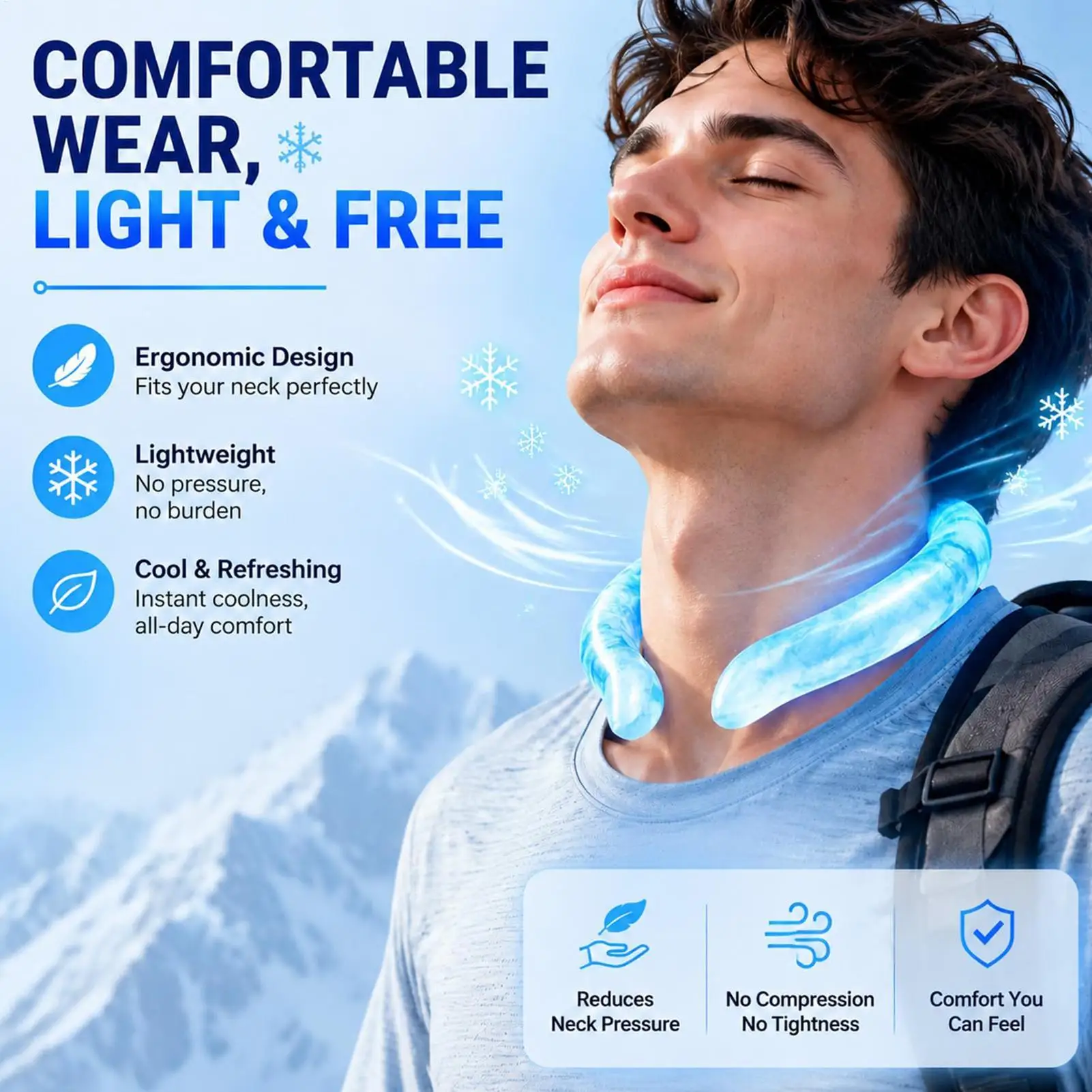 Tubo refrigerante per il collo a mani libere, a prova di perdite, riutilizzabile, impacco di ghiaccio indossabile, Chillypad per sport all'aperto, corsa, viaggi, estate - Image 5