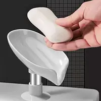 1/2PCS Soap Holder Leaf Shape Soap Tray Bathroom Shower Drain Soap Dish Soap Storage Container For Kitchen Bathroom Accessories 1