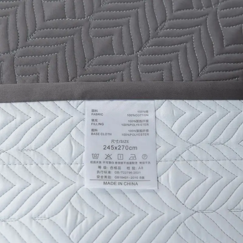 Egyptian Cotton Quilted Bedspread Coverlet, Mattress Cover, Bed Sheet with Pillowcases, Solid Color, 1000TC, 245x270cm, 3Pcs