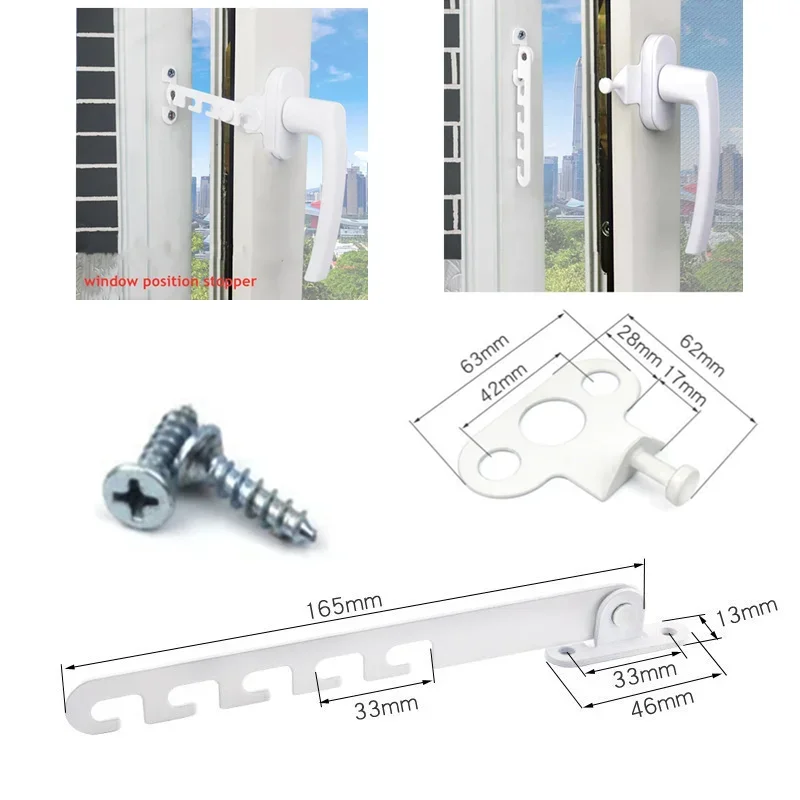 Adjustable window limiter latch position stopper casement wind brace home security door window Sash Lock Child Safety protecter