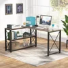 Reversible Industrial L-Shaped Desk with Storage Shelves 4