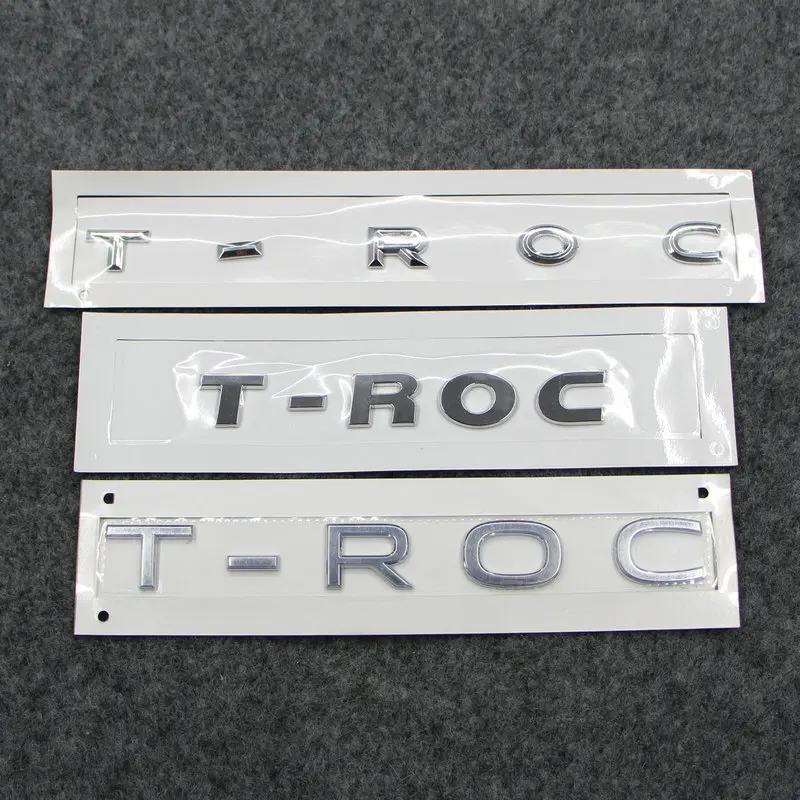 Apply To T-Roc Troc Etichetta Per Bagagli Controdado Posteriore T-Roc Logo Plastica Abs Argento