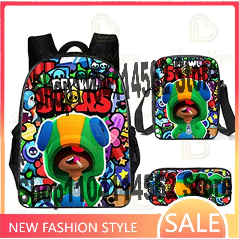 Anime Figure Backpack Bag Set Boys Schoolbags Kid Bookbag Student Pencil Case Back To School