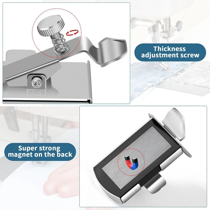 Magnetic Seam Guide Sewing Machine Clip Metal Hemmer Supplies Accessories 1 Piece