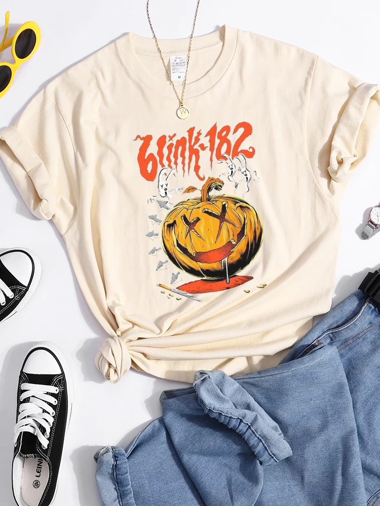 

Drooling Halloween Pumpkin Head Womens T Shirt Breathable Casual Tshirt Personality Street Tees Shirts Fashion Casual T-Shirts