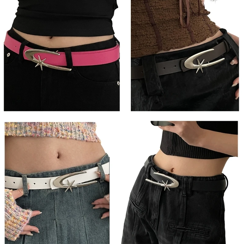 

Teen Alloy Star Buckle Waist Belt Harajuku Vintage Waist Belt for Dress Jeans
