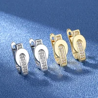 925 Sterling Silver Earrings with Cubic Zirconia for Women Elegant Piercing Accessories Jewelry Stud Earrings