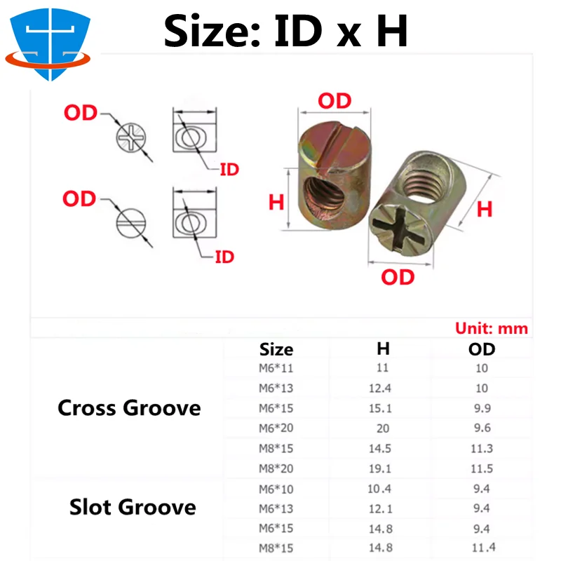 10 Stück M5x8mm Kreuzdübel Muttern - Hammer Embedded Nuts Für Möbel & Stühle