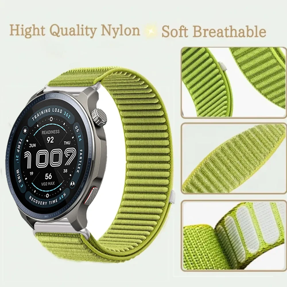 Premium 22mm Nylon Loop Sports Strap - Comfortable Bracelet Watchband
