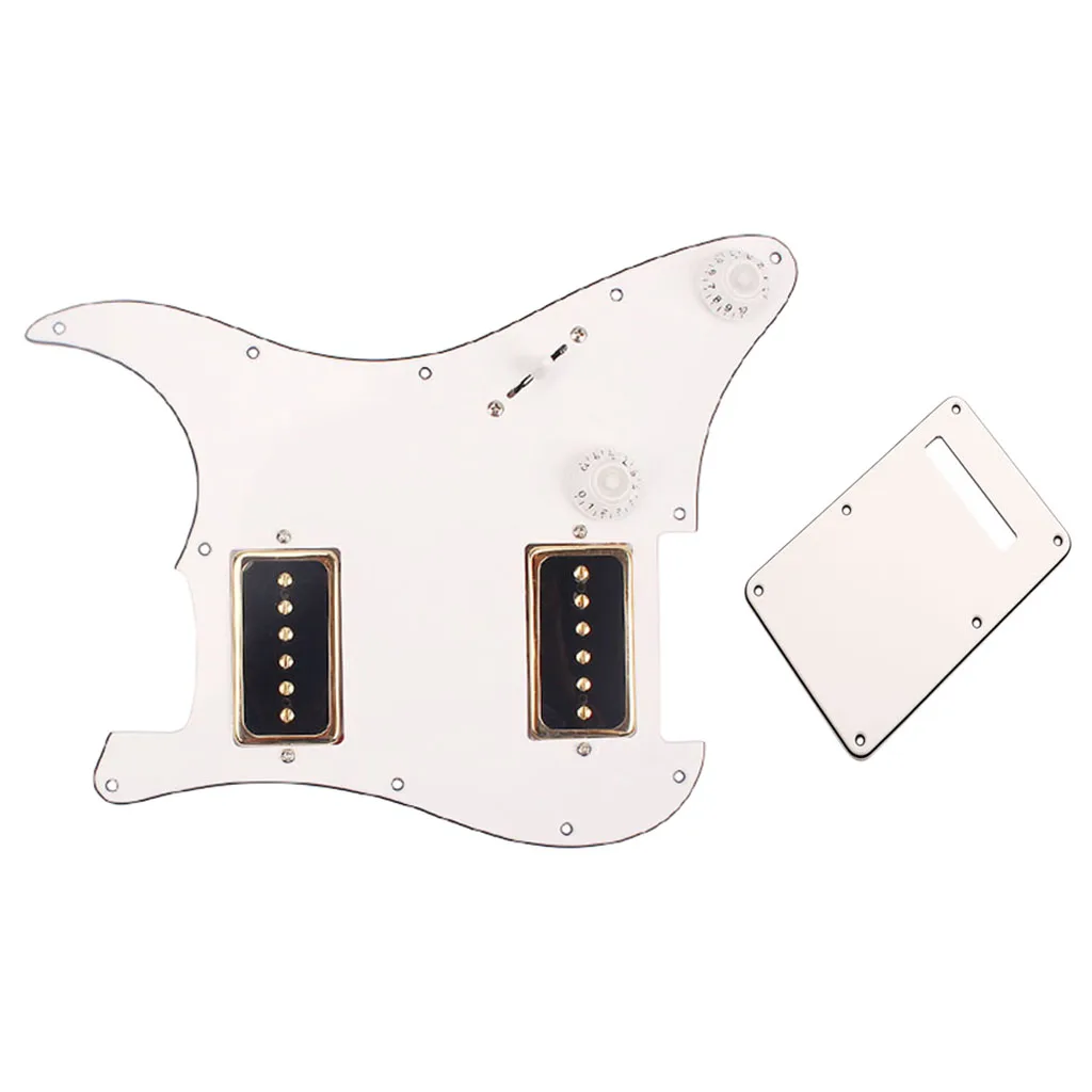 

HH Prewired Loaded Pickguard Scratchpalte Replacement with Backplate for Electric Guitars - White