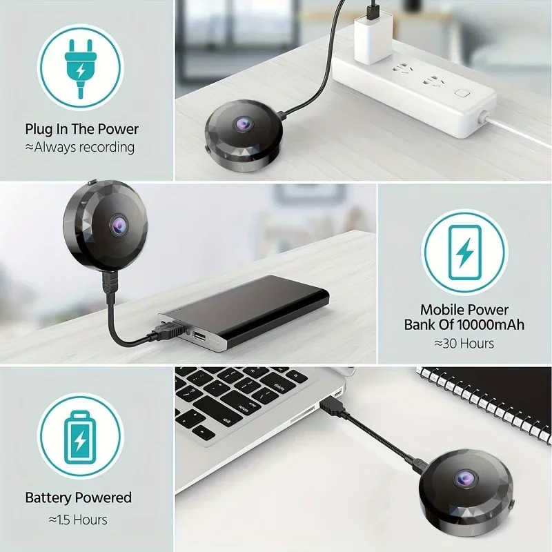 Mini caméra de sécurité sans fil WiFi 4K HD avec babyphone, protection vocale et vidéosurveillance, version nuit, caméscope 2026_voghion.com