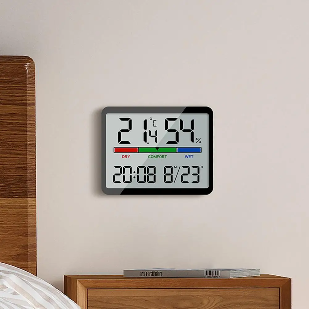 

Temperature Humidity Meter Multi-function Magnetic Design Large Screen Electronic Alarm Clock Digital Thermometer Meter