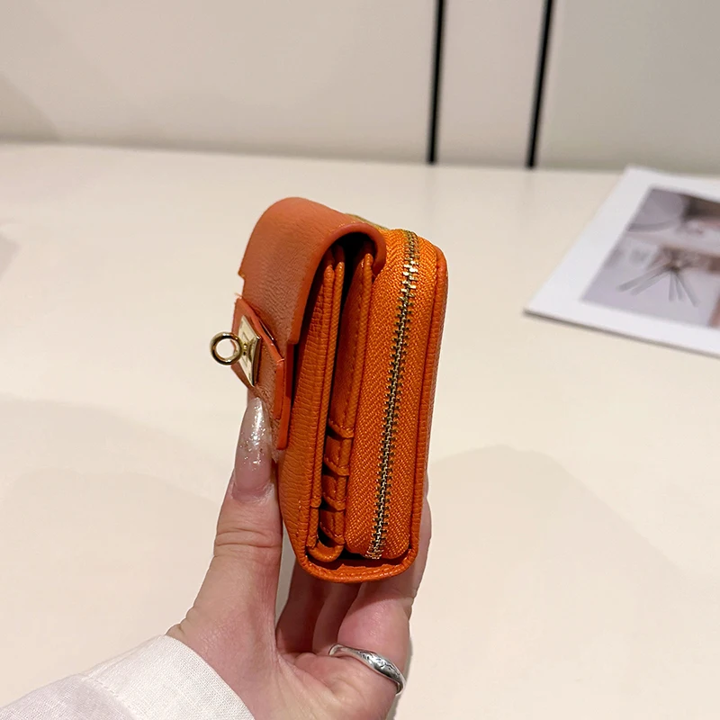 Portafoglio retrò da donna di grande capacità con posizione multi carta Commercio estero Borsa portatile multifunzionale a tre pieghe Billetera - immagine 6