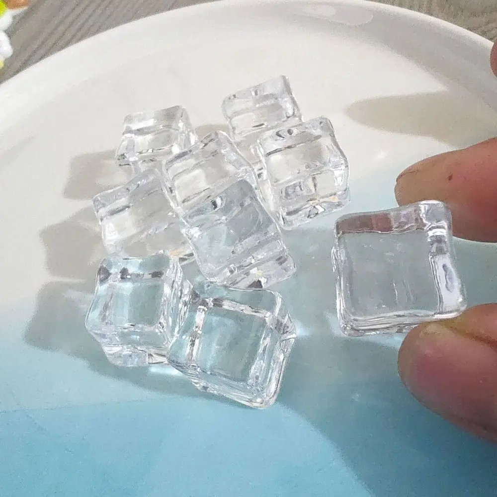 다채로운 인공 아이스 큐브 아크릴 스크랩북 액세서리, 가짜 아이스 큐브, 미니 스퀘어 시뮬레이션 아이스 큐브, DIY, 20 개