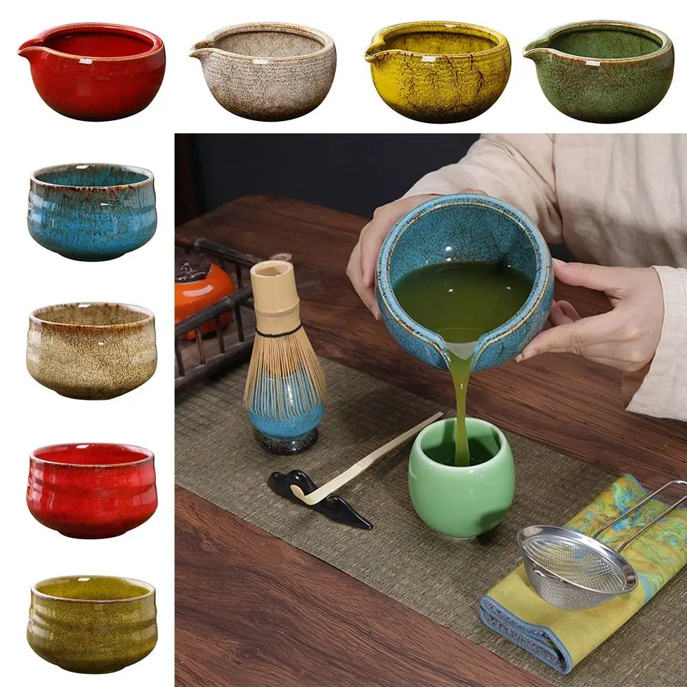 Traditional Ceramic Tea Matcha Bowl Durable Handmade Green Tea Maker Cup for Japanese Matcha Preparation Kitchen Supplies