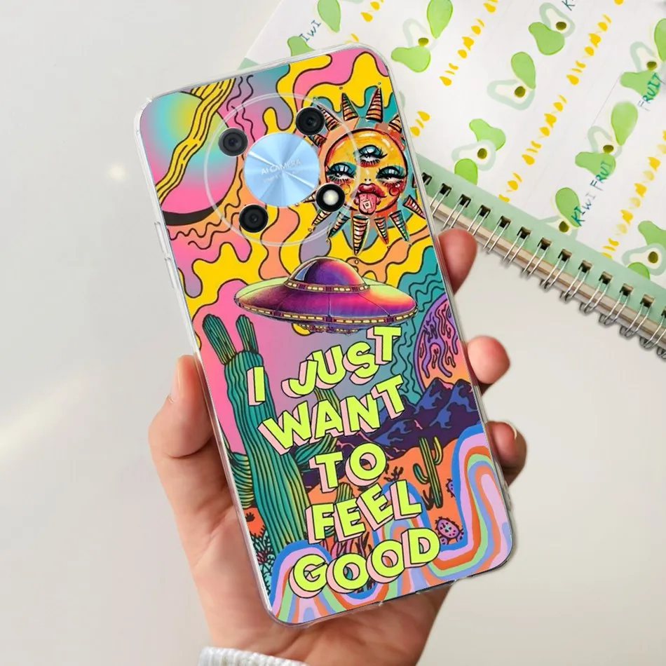 Elegant Printing Soft Silicone Clear TPU Slim Phone Case