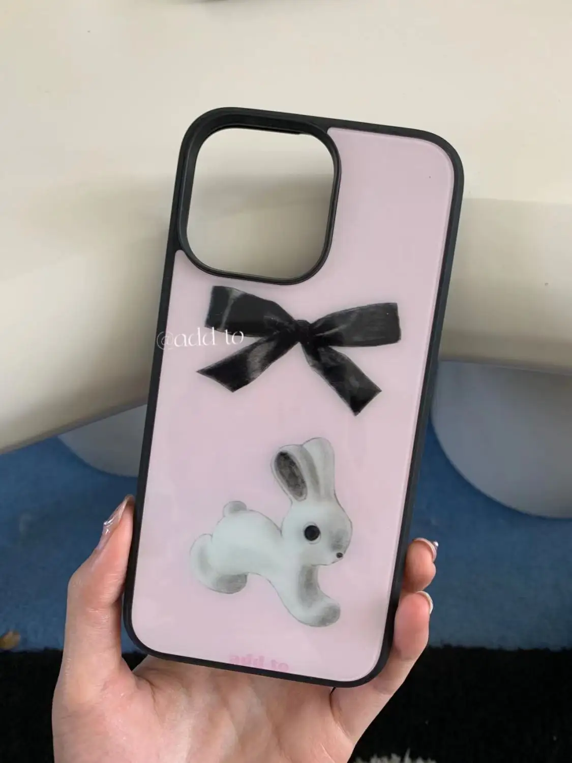 Capa de Telefone Rosa Coelho dos Desenhos Animados Bonito Arco Telefone Case Moda Kawaii Apto para Iphone 14 11 12 13 Pro Max xr xs Coreano - Image 5