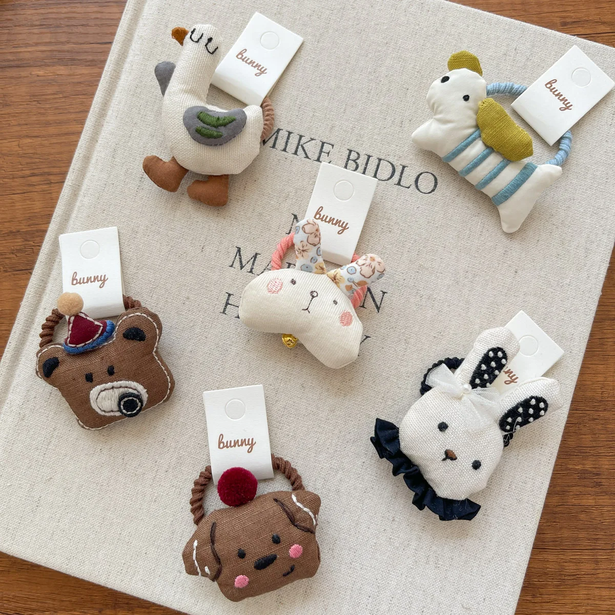 Korean Cute Fabric Cotton Cartoon Animal Children's Duck Bill Clip New Versatile Rabbit Puppy Headrope Hair Accessories