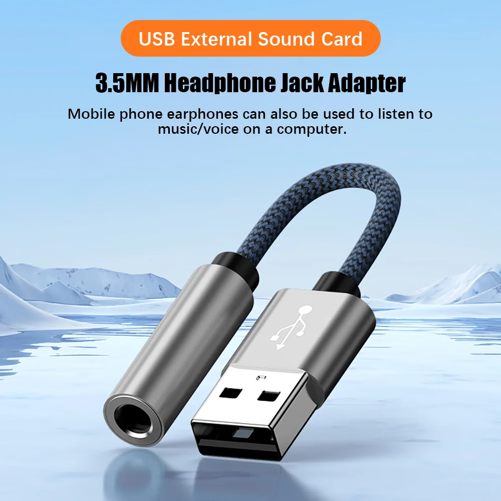 รูปสินค้า อะแดปเตอร์เสียง USB 3.5 มม. คุณภาพสูง