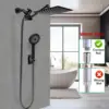 Hand-held spray combination and adjustable extension arm / 3-way flow regulator/shower system, high pressure rain hose 6