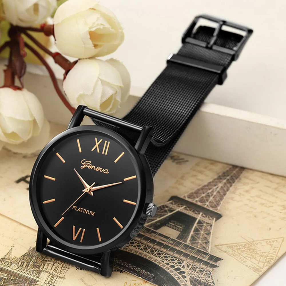 

New Fashion Mens Watch Business Stainless Steel Breathable Belt Quartz Watches Roman Numerals Dial Clocks Hot Relogio Masculina