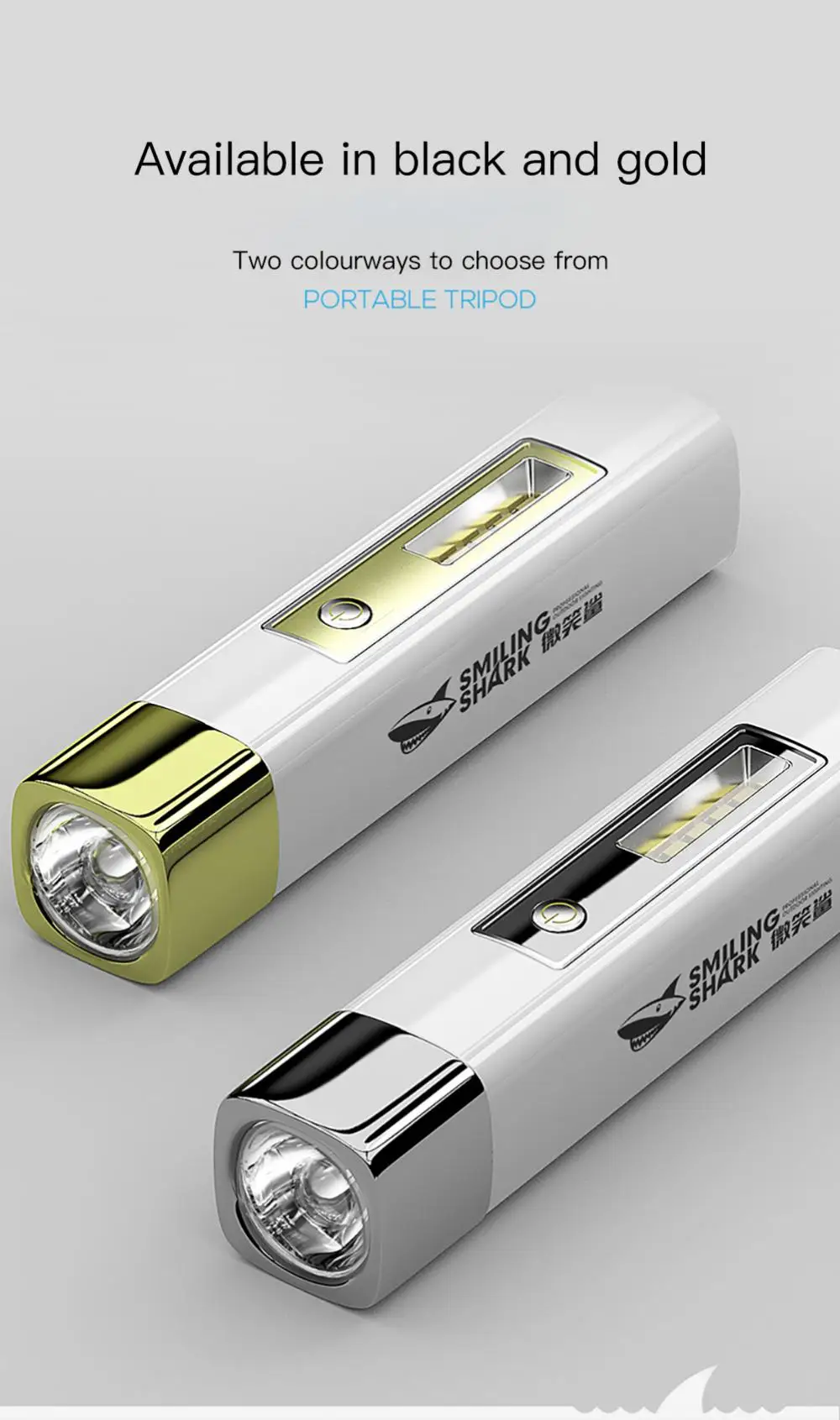 Smiling Shark 617A LED Multifunction Flashlight USB Torchlight Price in