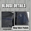 Navy Blue Workwear Ribstop Cargo Pants Blouse Suits Men's Uniform With Hat 3