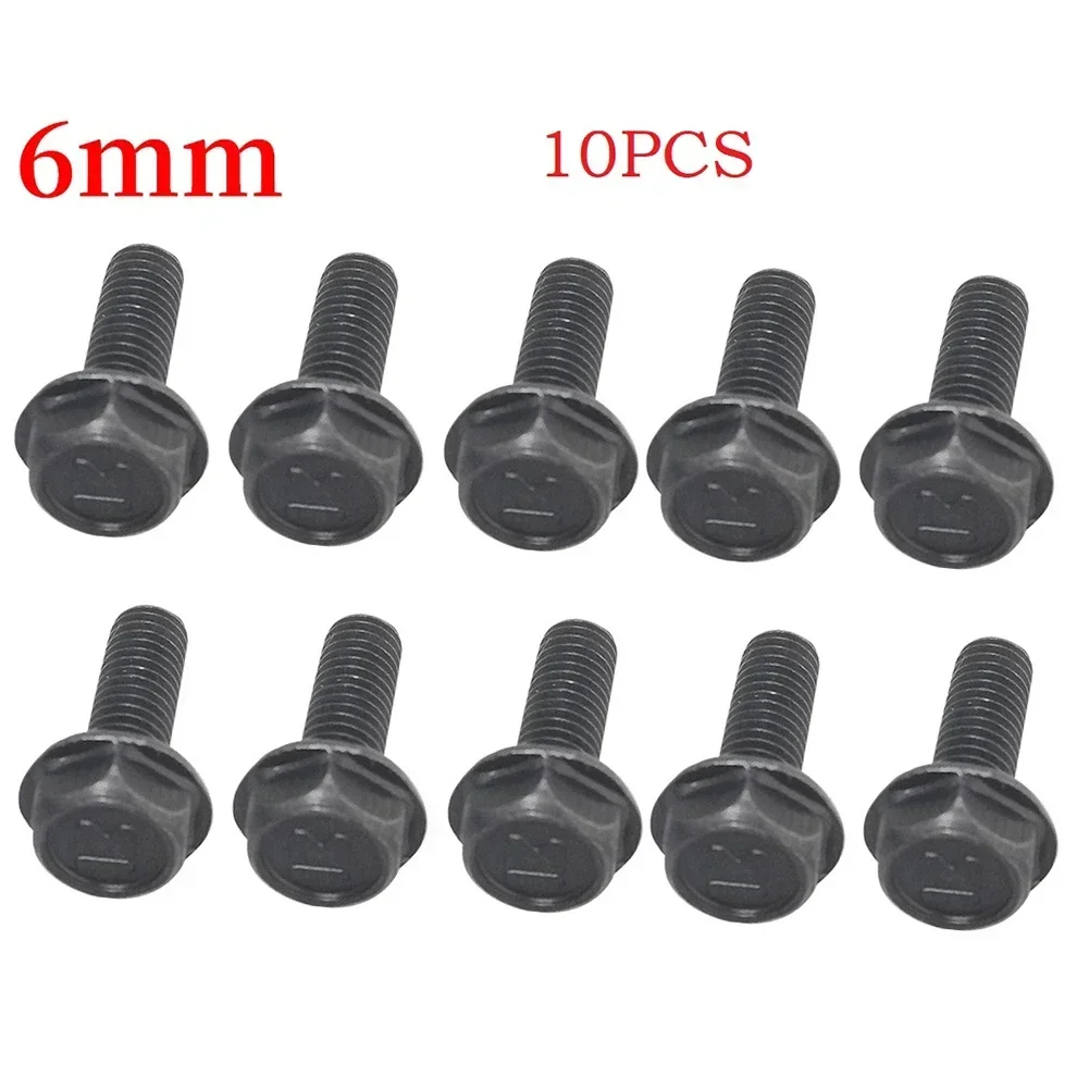 Parts Screw for Cutting Machine 10pcs Accessories Carbon Steel Hex Flange Left Hand Thread M8 M7 M6