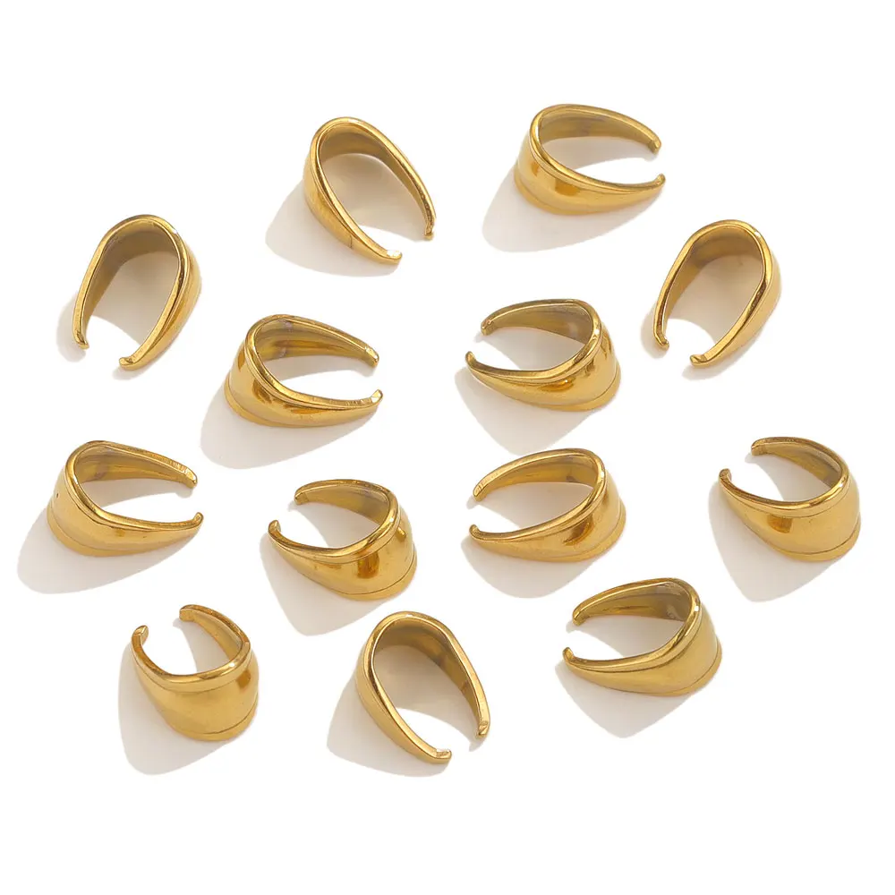 20 Stück Edelstahl Anhänger Clip Verbinder Pinch Bail Verschluss DIY Schmuckherstellung Goldfarbene Verschlüsse Schmuckzubehör Teile Bulk