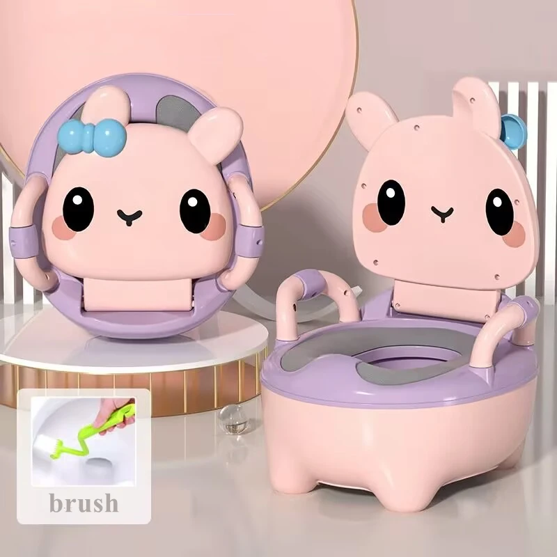 Children's Pot 1-6 Years Old Upgraded Cute Rabbit Baby Toilet Seat Baby Potty Portable Stool Boys & Girls Safe Trainer Seat WC