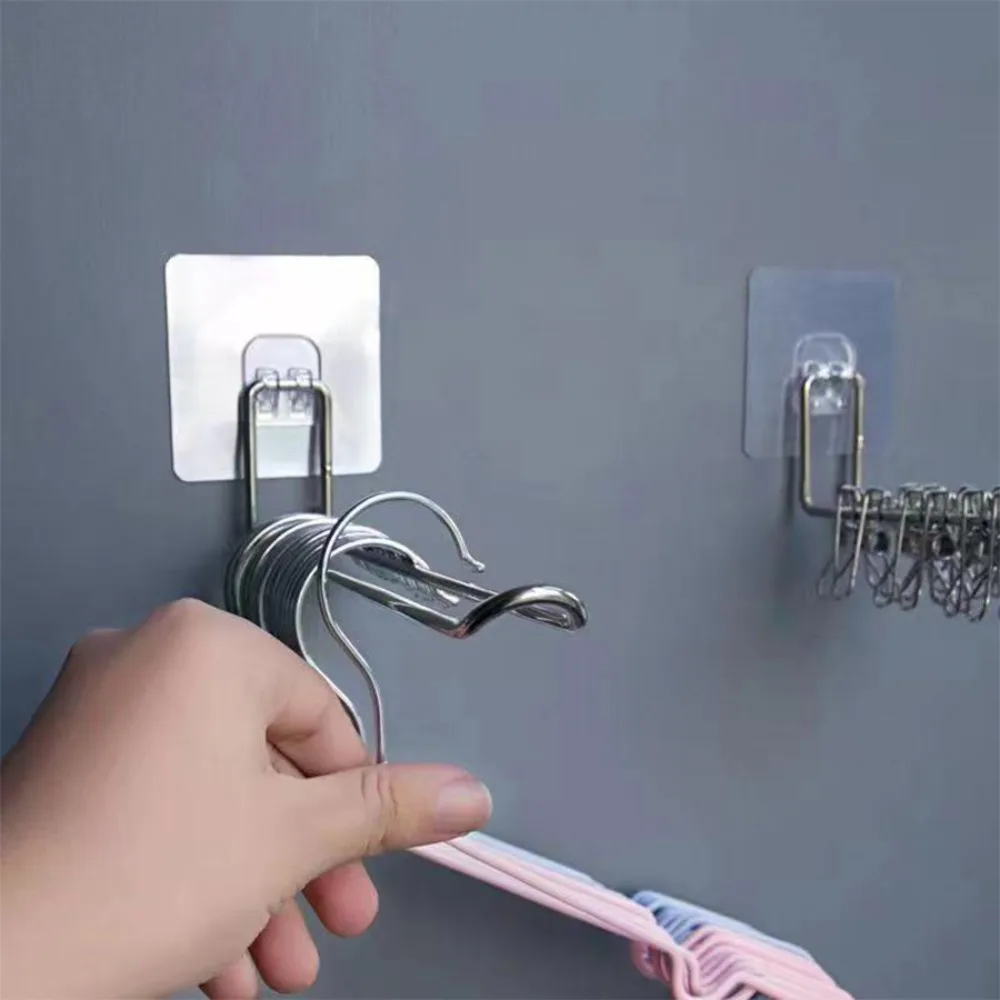 Versatile Wall-mounted Hanger Storage Space-saving Foldable Clothes Hanger Rack Windproof Anti-slip