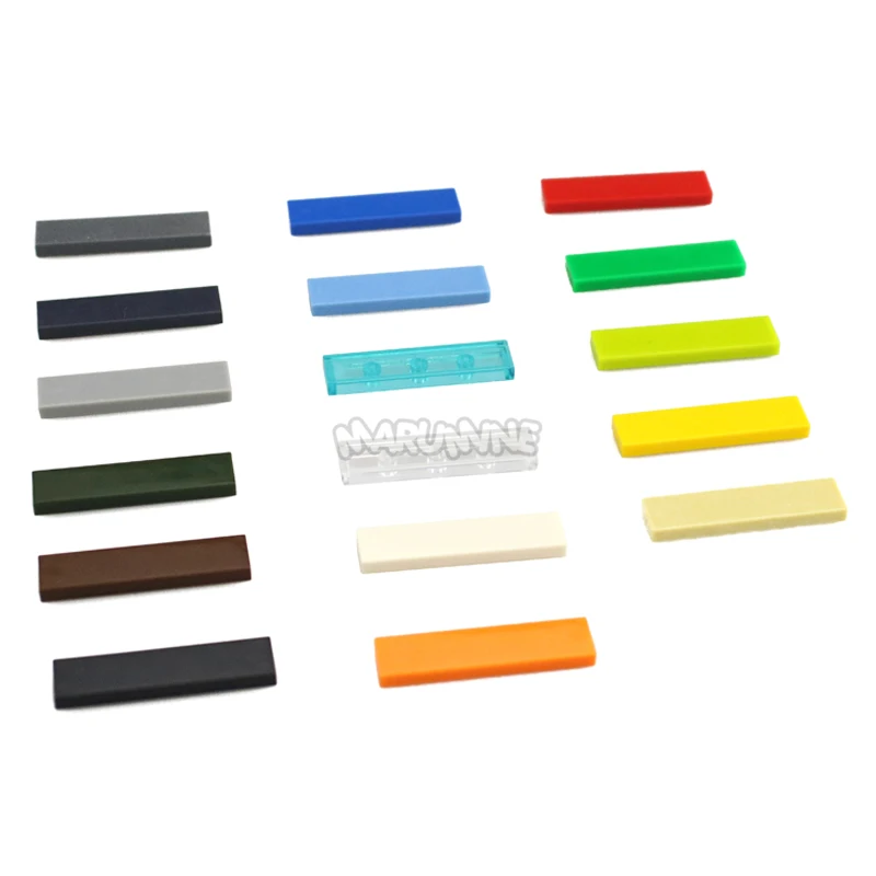 Marumine 1x4 타일 80PCS 클래식 빌딩 블록 2431 MOC 기본 벽돌 부품 DIY 액세서리 플레이트 호환 모든 주요 브랜드