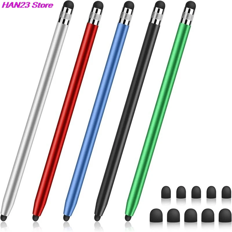 

High Quality 1PC Universal Pencil Double Silicon Head Touch Capacitive Screen Stylus Caneta Capacitive Pen For Tablet Smartphone