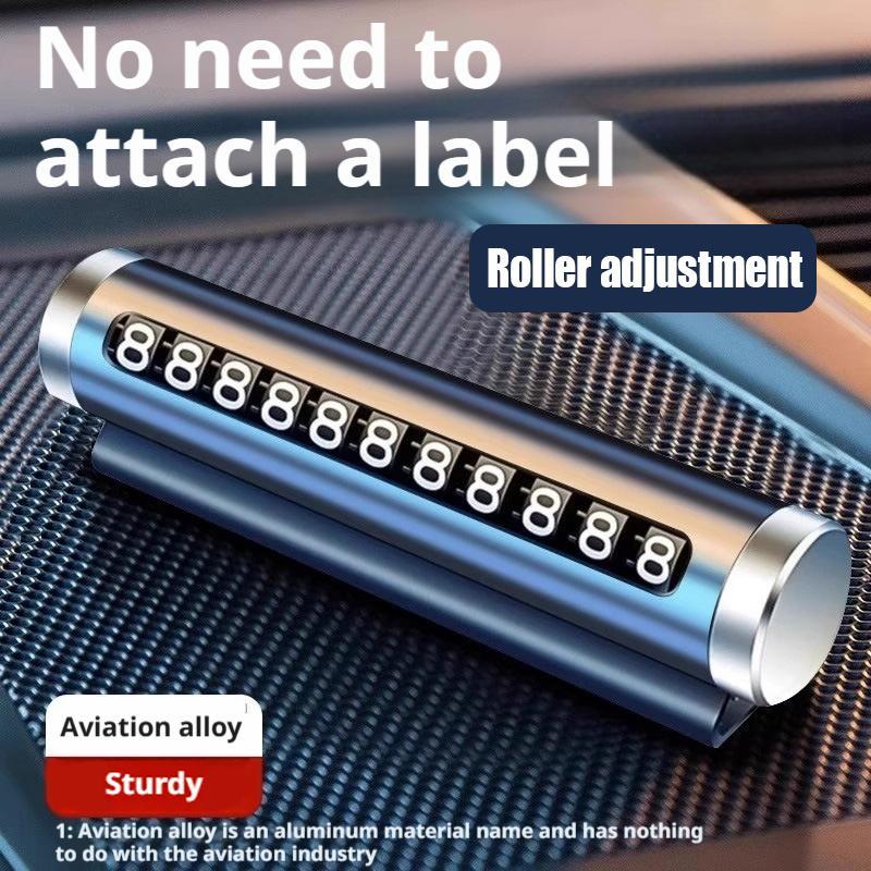 Car Temporary Parking Number Plate Roller Adjustable 360° Rotating Base Car Parking Plate Car Supplies Universal