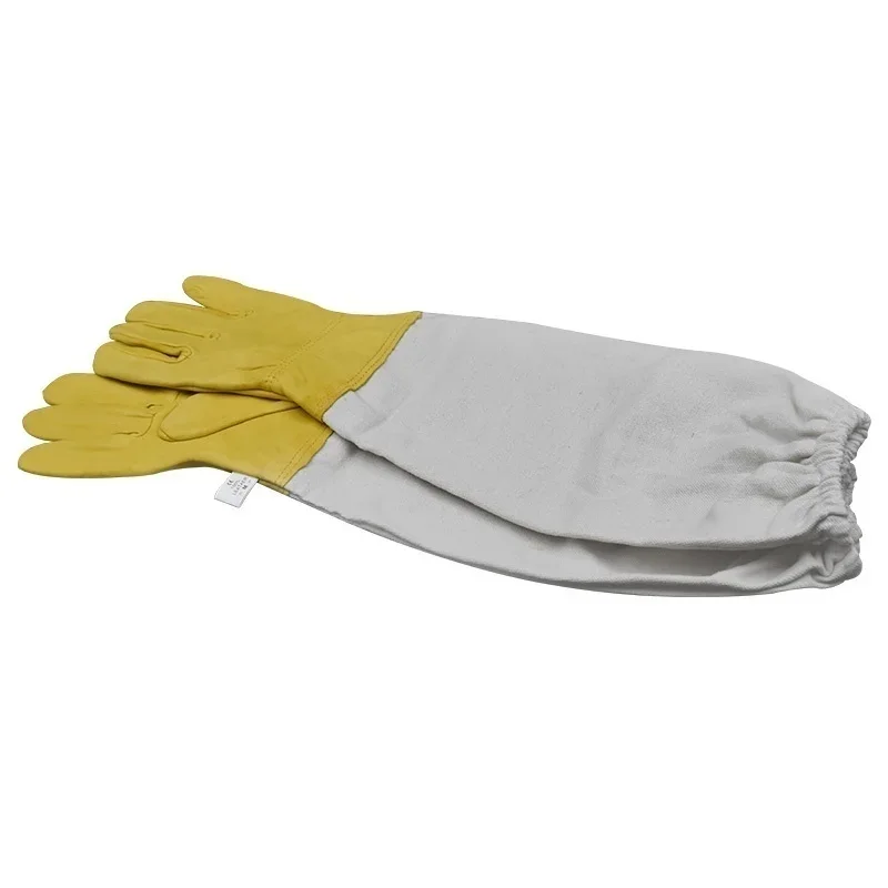 Beekeeper Protective Gloves Anti Bee Breathable Goatskin Yellow Gloves Beekeeping Protective Tools
