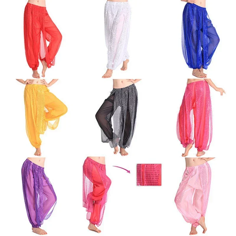 

Belly Dance Pant Women's Genie Harem Pants Belly Dancing Tribal Costume Shinny Bloomers Trousers Newest