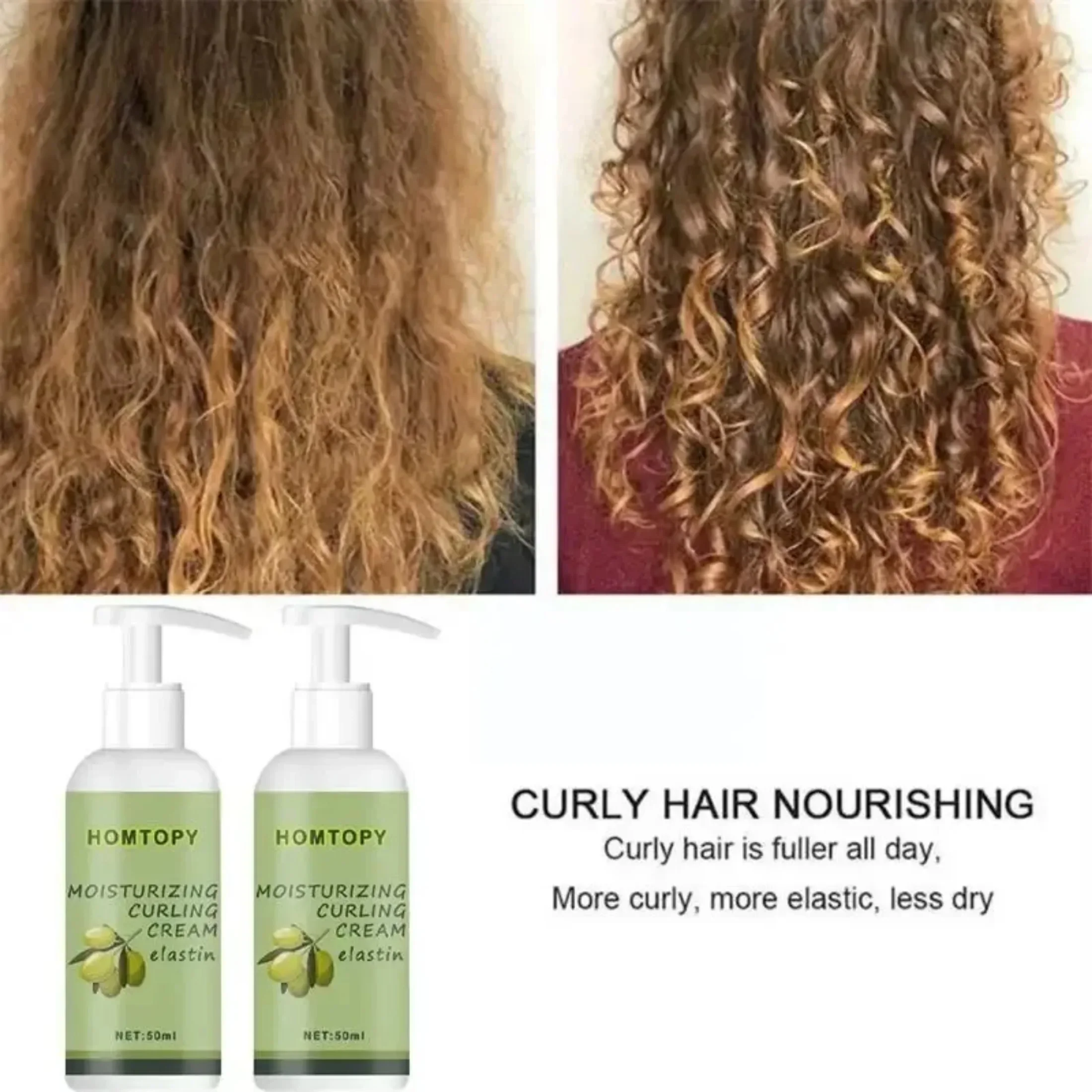 50ml Hair Volumizing Cream Hair Conditioner Volume Lift Styling Cream Curly Hair Elastin Curl Defining Nourishing Care