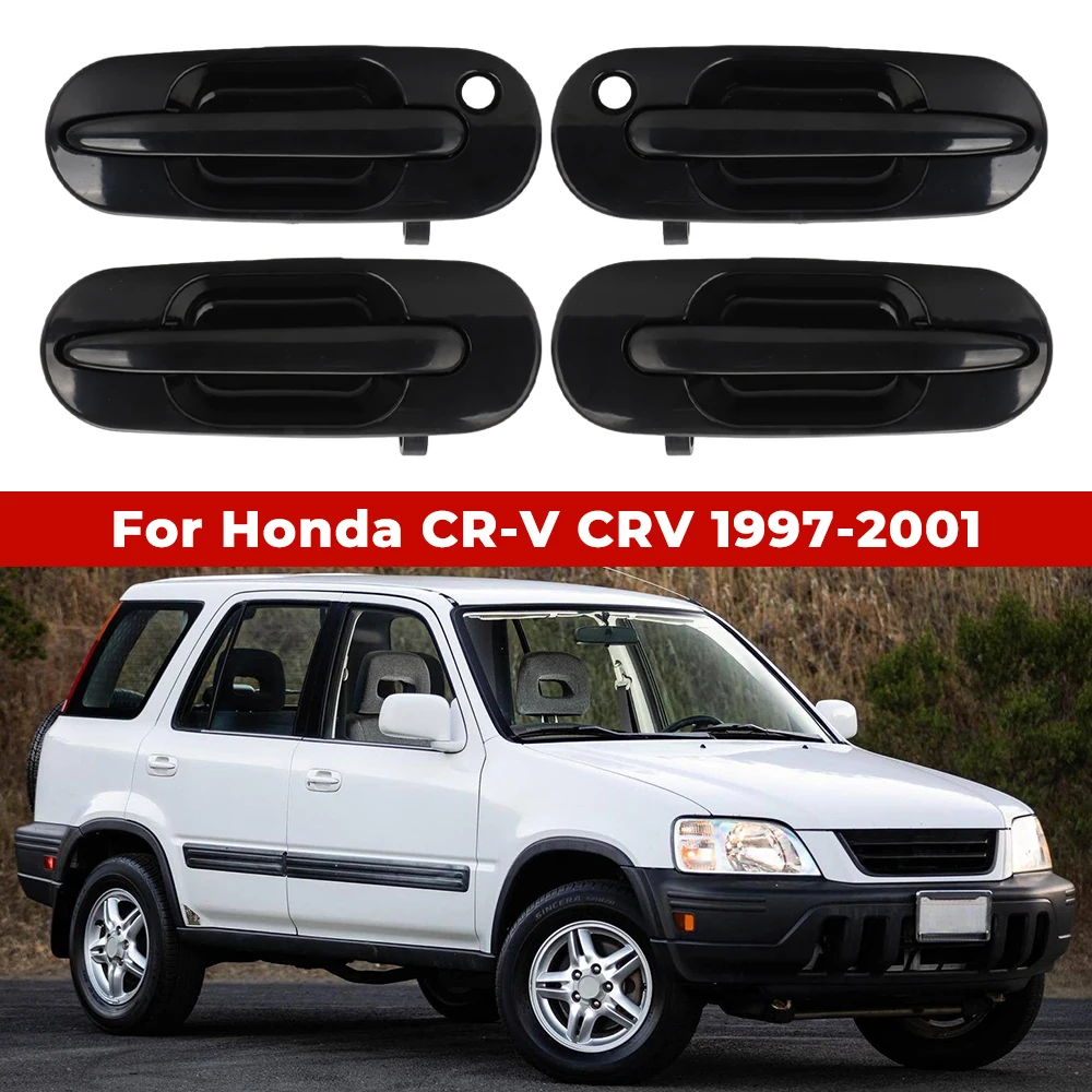 

Exterior Door Handle Front Rear Outside Outer Kit For Honda CR-V CRV 1997 1998 1999 2000 2001 Left Right Passenger Driver Black