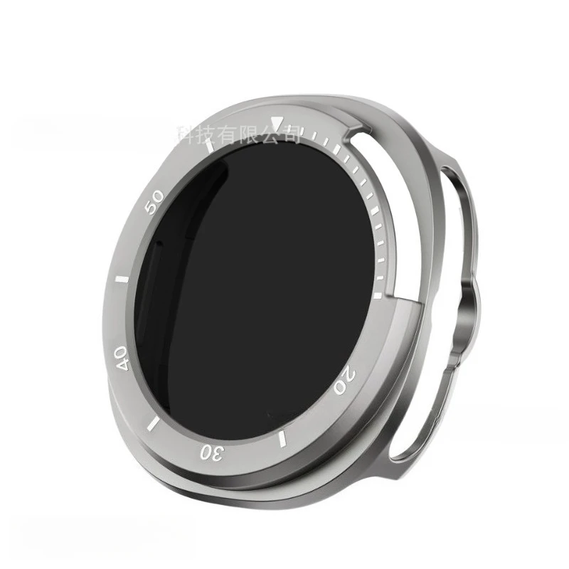 Enhanced Privacy Glass PC Case with Screen Protector Bumper for Galaxy Watch 8 Classic