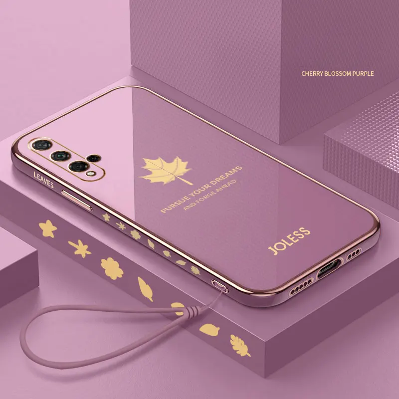 For Huawei Nova 5T Case Shockproof Soft TPU maple leaves Cover For