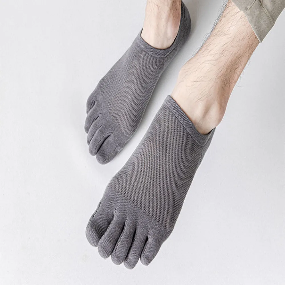 

Cute Spring And Summer Sweat Absorbing Thin Cotton Breathable Shallow Mouth Socks Men's Product Mesh Socks Five Finger Socks