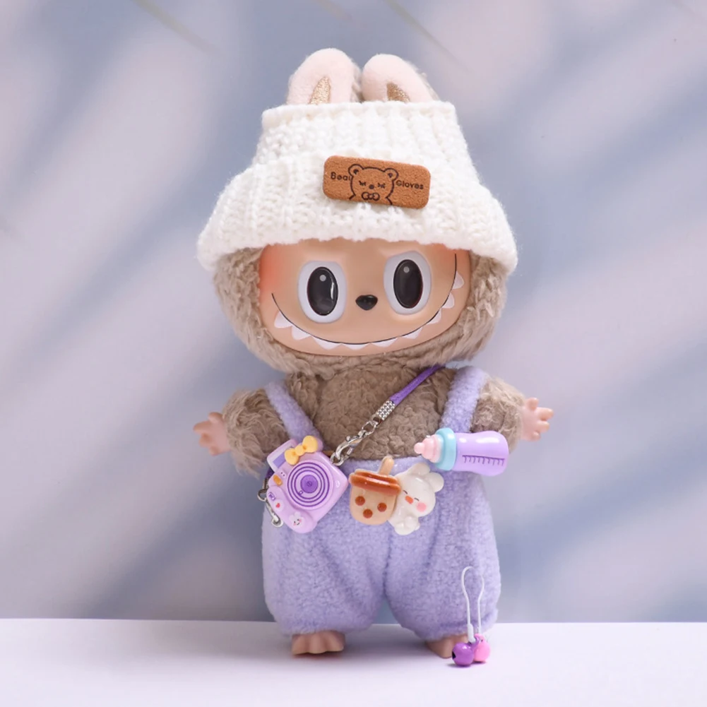 17cm labubu Clothes Mini Fashion Dolls Clothes DIY Animals Set Macaron Cute Doll Clothing Doll Outfit Accessories Kid Gift