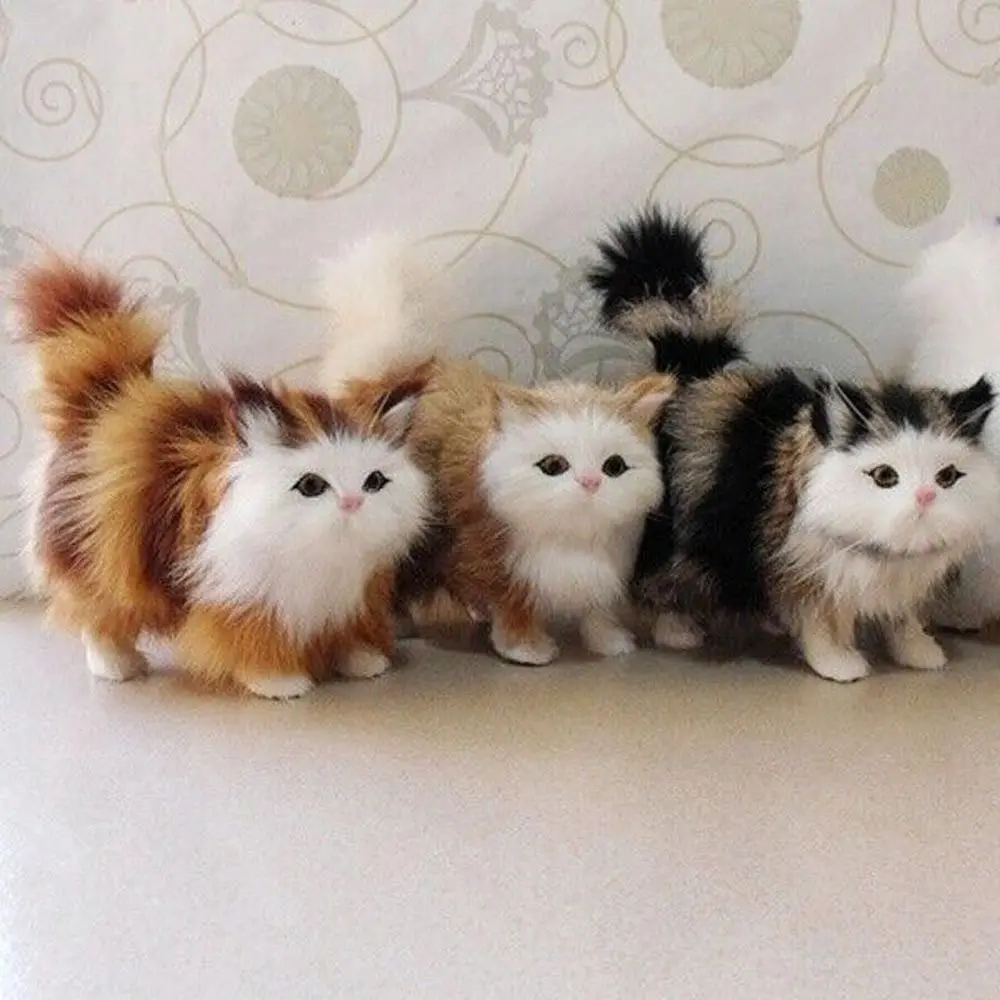 

Cute Simulation Cat Plush Toys Soft Stuffed Kitten Model Fake Cat Realist Animals For Kids Girls Birthday Valentine's Day Gift