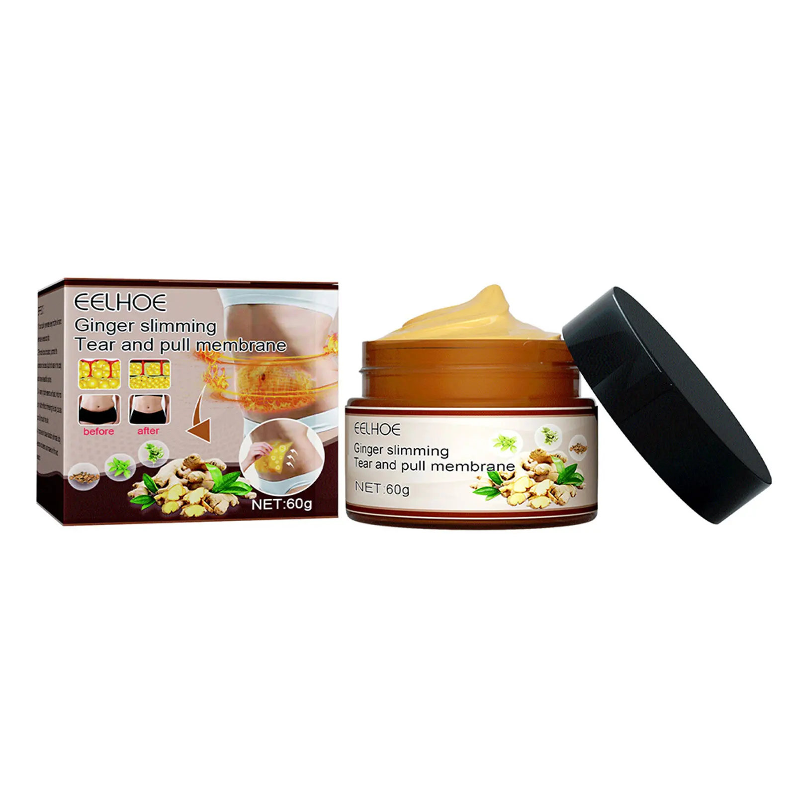 

60 г укрепляющее, способствующее похудению грязевая маска эффективно похудение имбирный крем для занятий спортом йогой с использованием NOV99