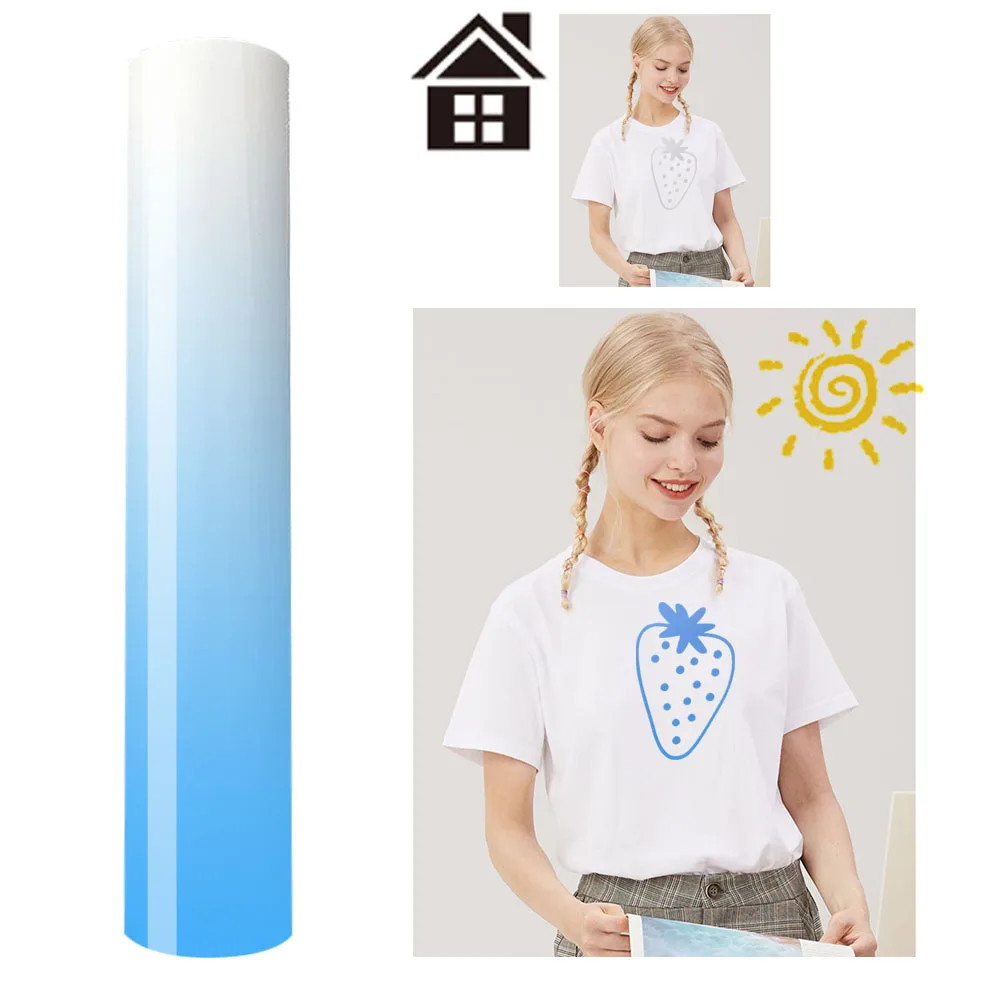 UV Color Changing Sunlight Sensitive Heat Transfer Vinyl for DIY Crafts and Art Projects