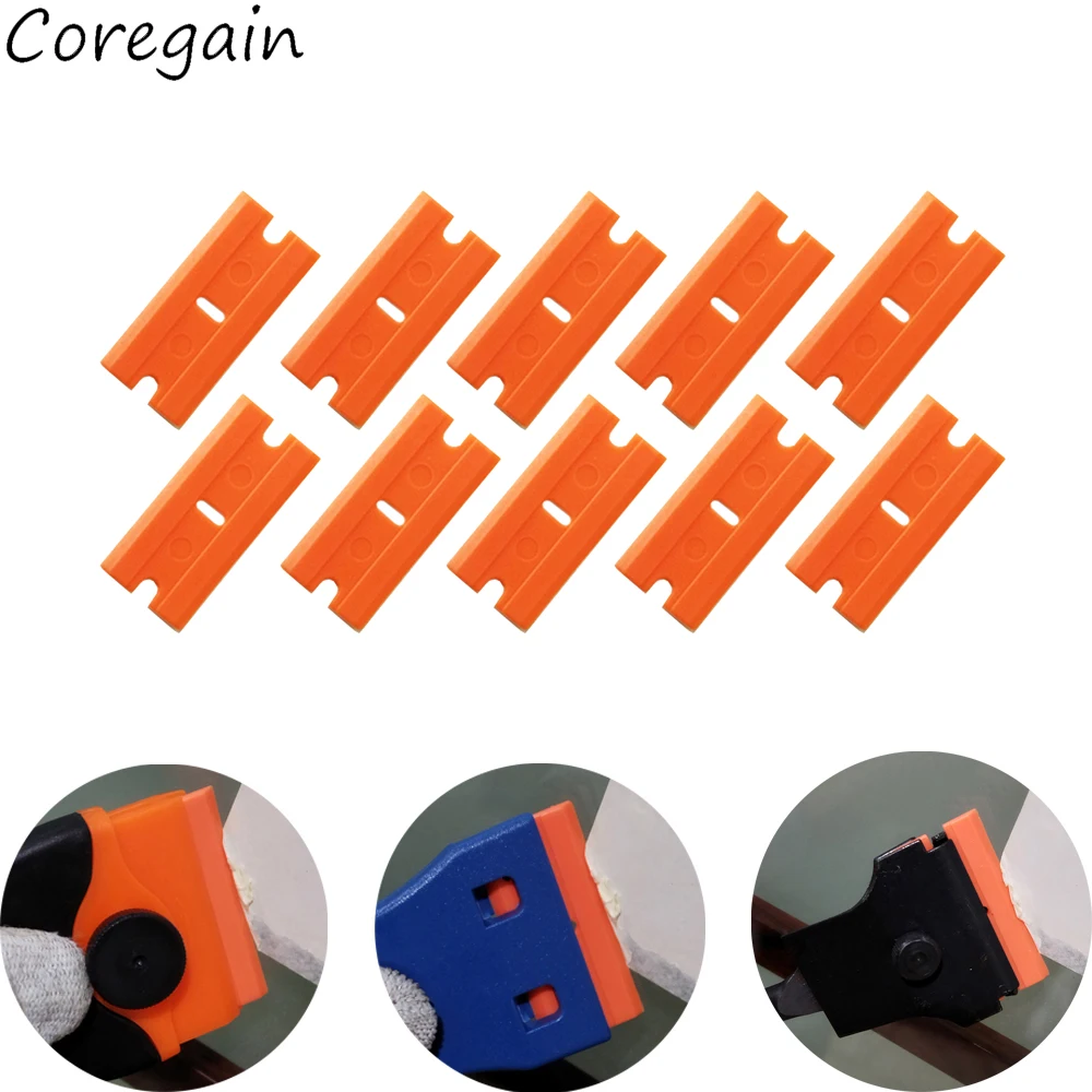 Razor Scraper Blades Plastic Blade Replacement 100pcs for Car Sticker Remover Decals Window Glass Clean Scraper Glue Remover razor blade scraper razor blade scrapers glue removal scraper