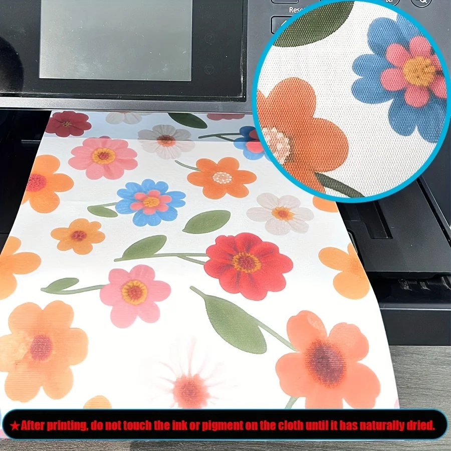 5 Stück/10 Stück bedruckbarer weißer Baumwoll-Canvas-Stoff für Tintenstrahldrucker, A4-Tuch zum Bilddrucken – Detail 14
